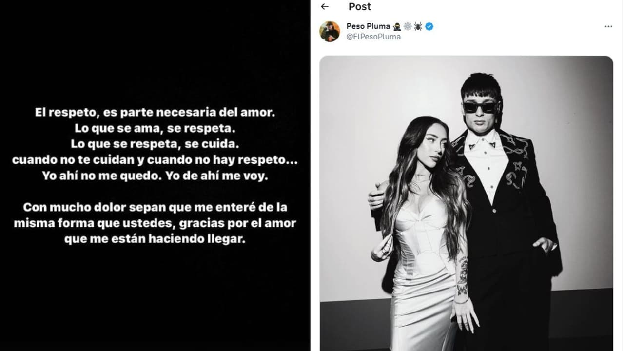 Nicki Nicole publicó mensaje y Peso Pluma una foto en medio del escándalo.