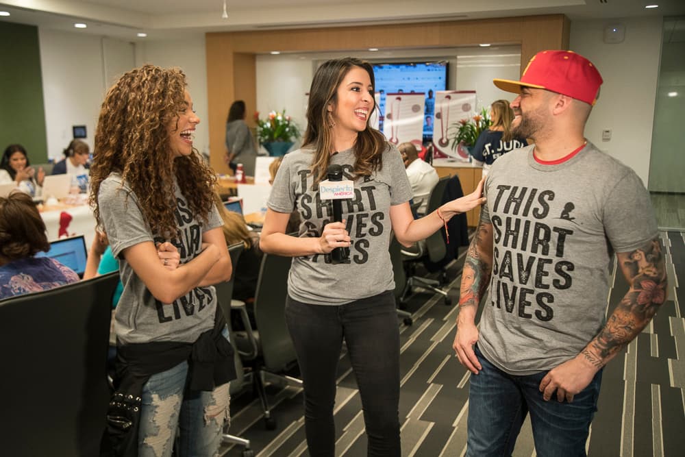 <b><a href="https://www.univision.com/shows/despierta-america/*">Despierta América</a></b> estuvo ahí para captar cada momento de esta bella causa y se les unió
<b><a href="https://www.univision.com/temas/leslie-grace">Leslie Grace</a></b> y
<b><a href="https://www.univision.com/temas/nacho">Nacho</a></b>.
<br>
<br>
<b>DONA AQUÍ: <a href="http://bit.ly/UnidosConStJude" target="_blank">bit.ly/UnidosConStJude</a></b>