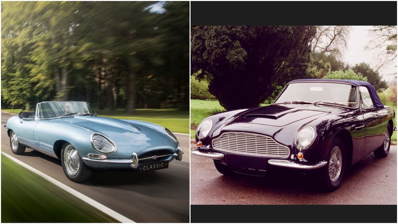 El
<b> Jaguar E-Type Concept Zero </b>fue hecho en base a una unidad fabricada en 1968 perteneciente a la primera generación, o Serie 1, del Jaguar E-Type, el auto deportivo inglés al que el mismo Enzo Ferrari calificó como 
<b>el automóvil más hermoso jamás construido</b>. El Jaguar E-Type o XK-E, como era conocido en Estados Unidos, fue presentado inicialmente en 1961 y dejó de ser construido en 1975.
<br>
<br>El 
<b>Aston Martin DB6</b> era la continuación de la línea DB de Aston Martin nombrada así en honor a David Brown, fundador del fabricante. Construido entre 1965 y 1970, el DB6 era 
<b>uno de los automóviles deportivos ingleses más costosos de su época</b>. La versión utilizada por William es denominada Volante, que es la palabra utilizada por Aston Martin incluso hoy en día, para distinguir a sus convertibles.