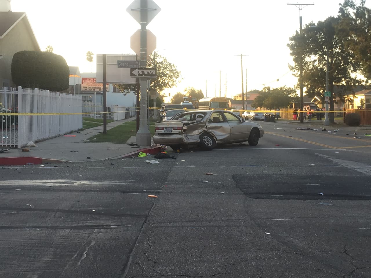 Uno de los automóviles accidentados.