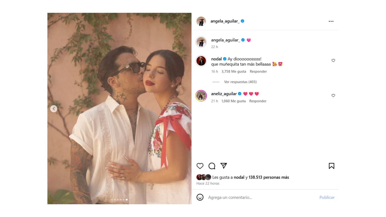 Las palabras de amor que Nodal le dedicó a Ángela Aguilar.