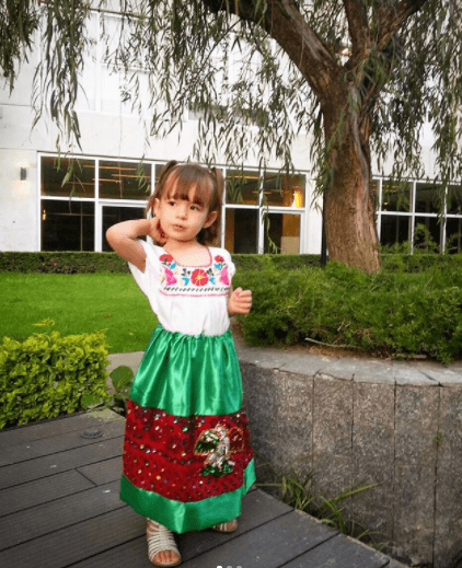 Michelle luce muy linda vestida de tricolor.