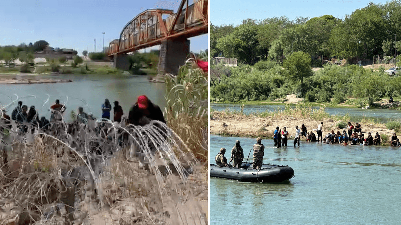 Tras quedar varados en islote y en la orilla, inmigrantes logran cruzar el Río Bravo