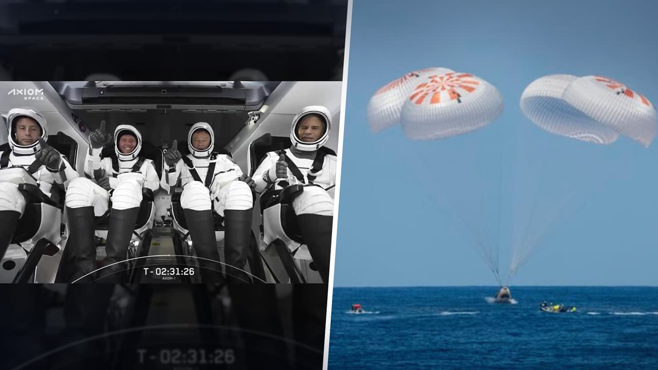 Regresó a la tierra la misión espacial privada Ax-1 de la de la empresa Space X