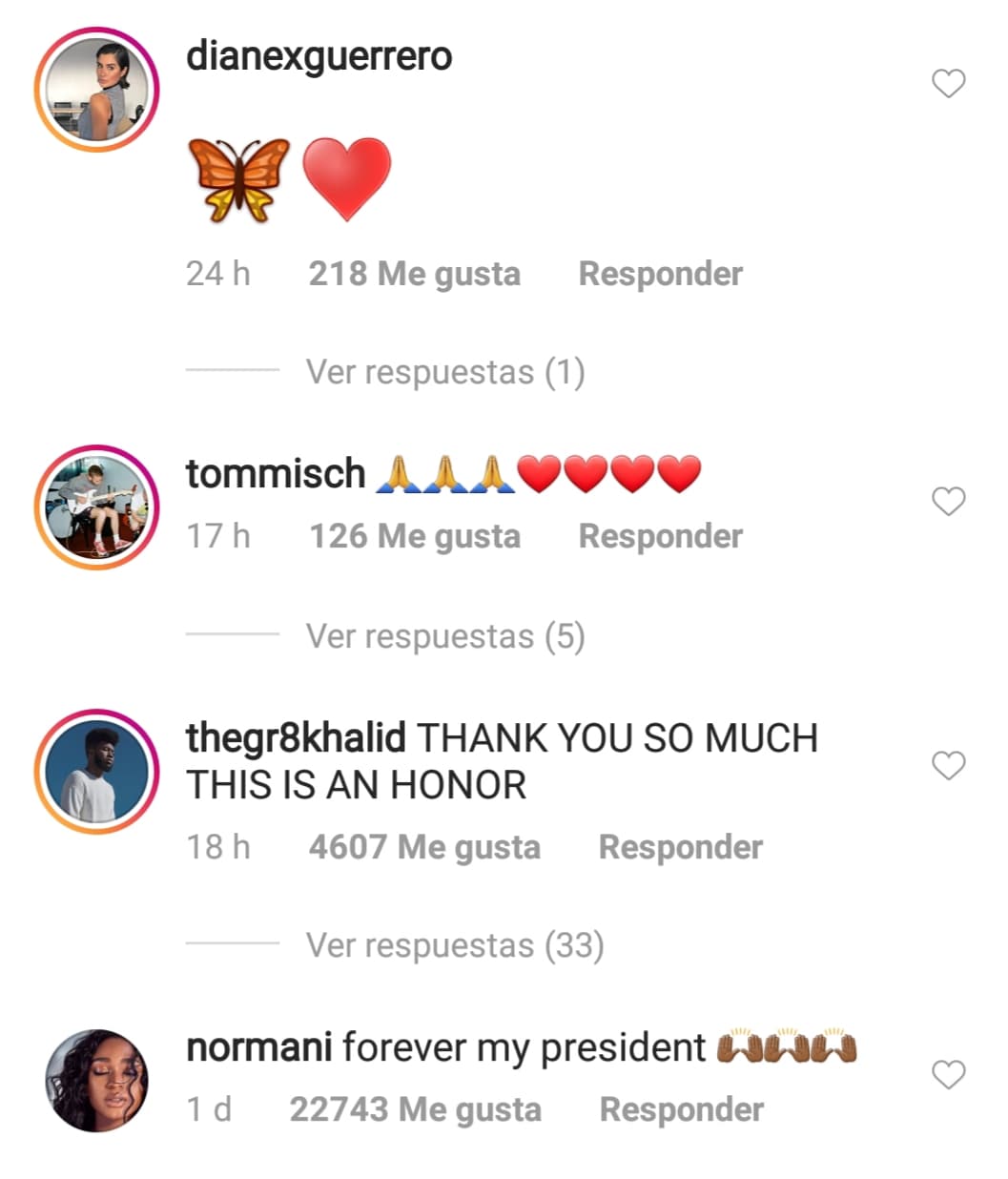 Celebridades como la actriz 
<b>Diane Guerrero</b>, la cantante 
<b>Normani</b> y 
<b>H.E.R</b>. también fueron honrados con la mención.