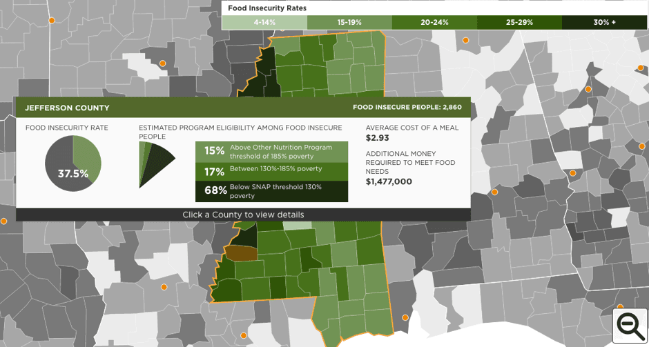 En el condado de Jefferson, un 37.5% de la población ha experimentado este problema.