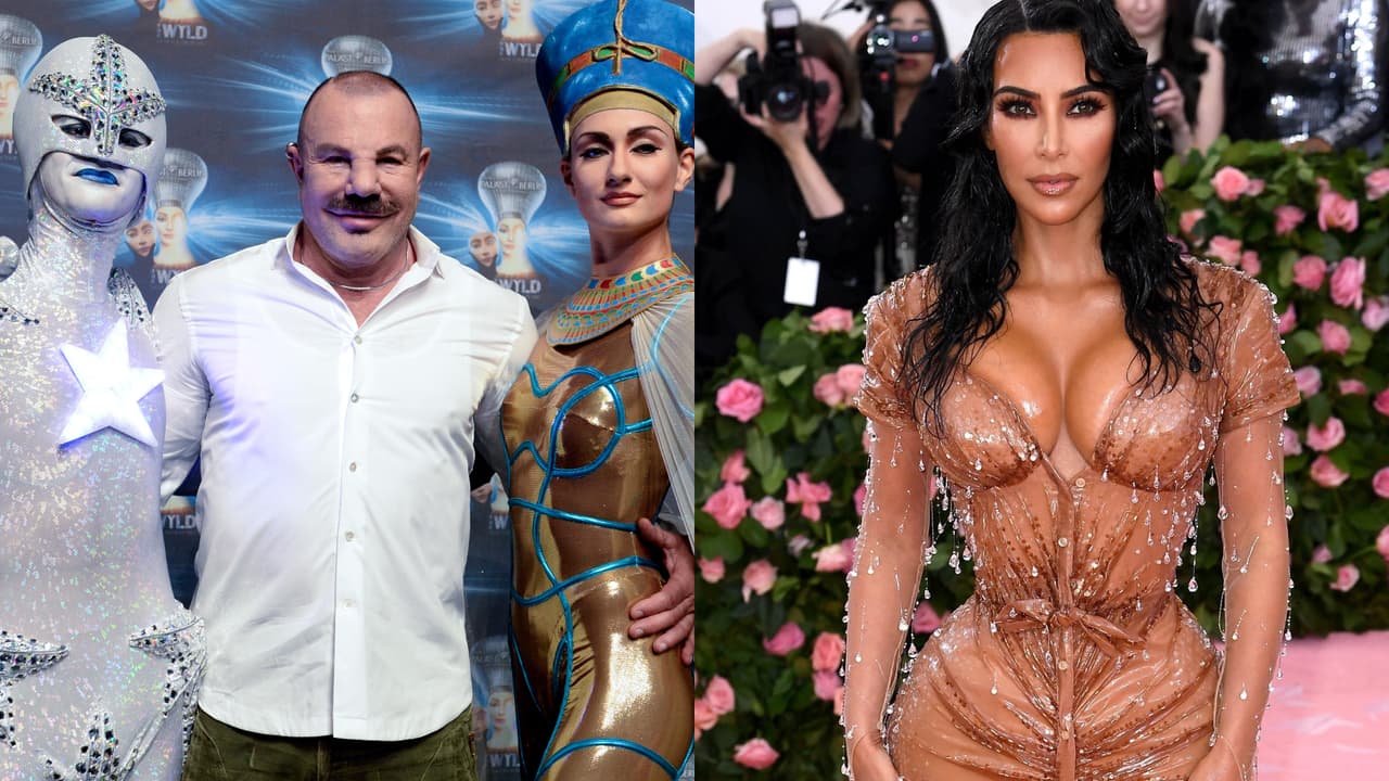 Thierry Mugler en una aparición pública que hizo en 2014 en Berlín. Una de sus creaciones más recordadas es el vestido que Kim Kardashian usó en la Met Gala 2019.