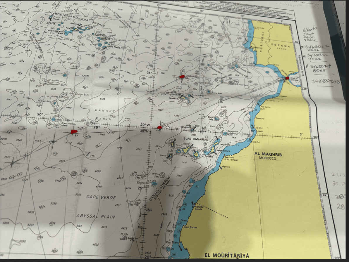 Una de las cartas de navegación de Velásquez.