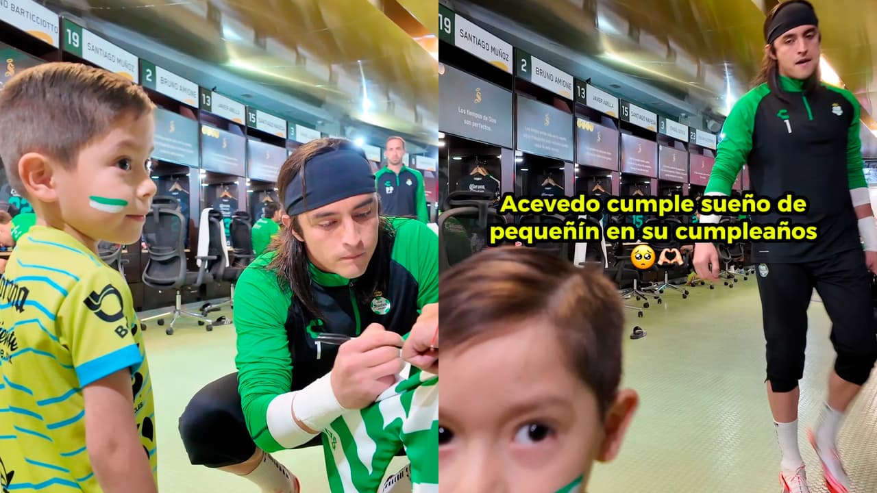 Santos y Carlos Acevedo le cumplen sueño a pequeño fan con tremendo gesto