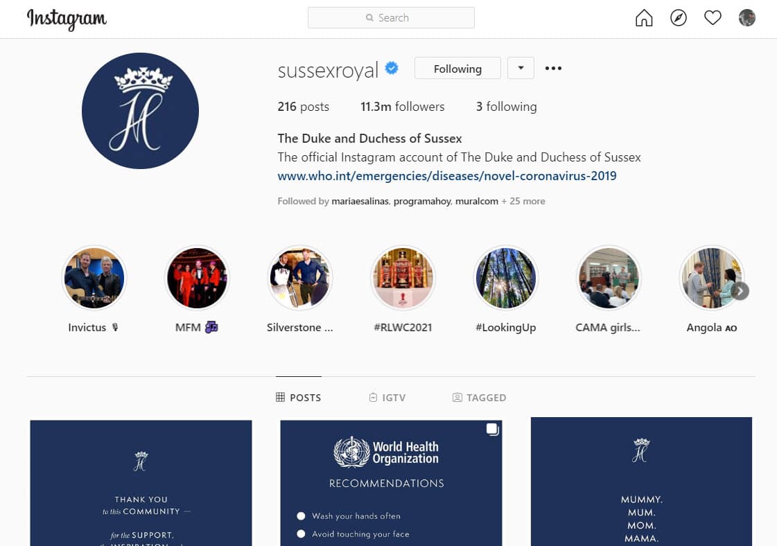 De acuerdo con un portavoz de la pareja citado por el portal de la revista 
<b><a href="https://people.com/royals/meghan-markle-prince-harry-launch-instagram-sussex-royal/" target="_blank">People</a></b>, se trata de la última publicación que ellos harán en la que hasta hoy es su 
<b><a href="https://www.instagram.com/sussexroyal/" target="_blank">cuenta oficial</a></b> en esa red social. 
<br>