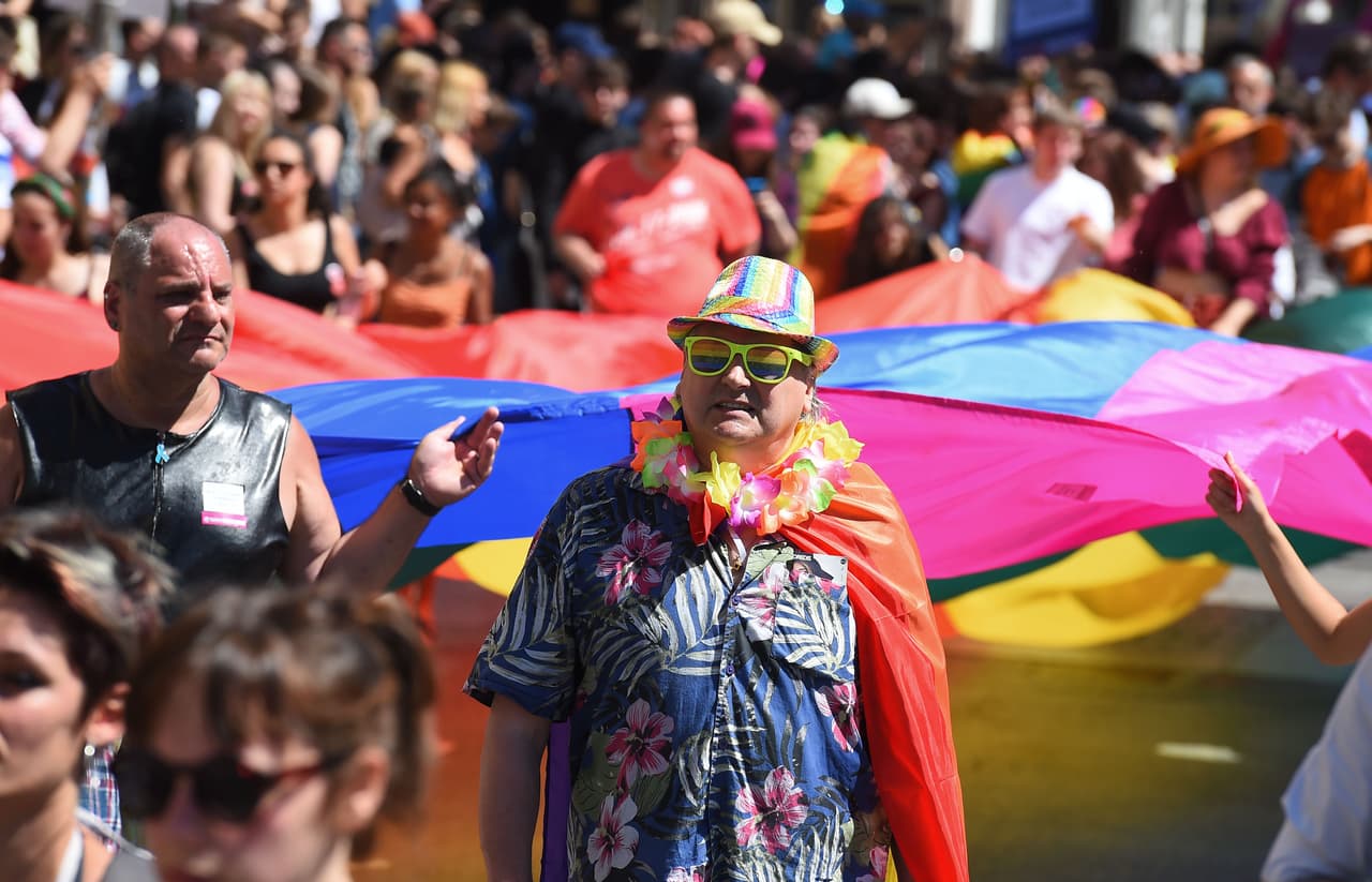 Así lucía el contingente de la marcha en Francia.