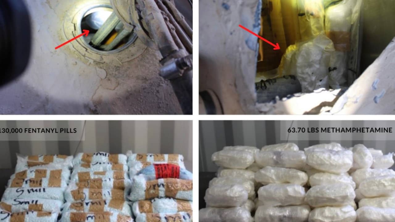 Fentanilo, metanfetamina, cocaína y armas: sorprendentes hallazgos en la frontera