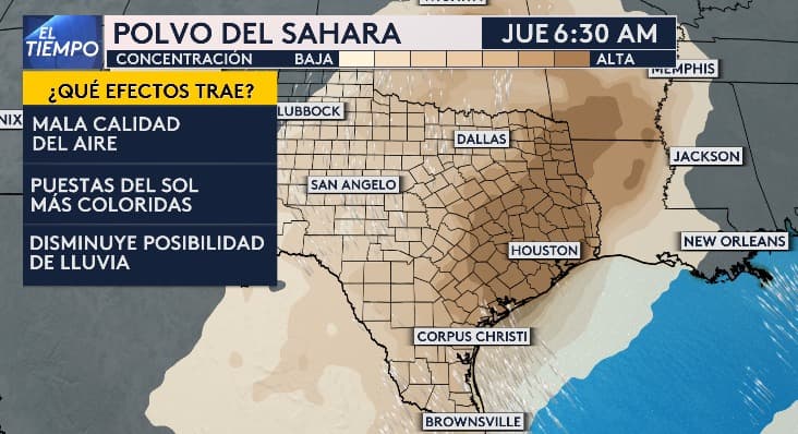 Además de las altas temperaturas,
<b>la concentración de polvo del Sahara está afectando la región</b>. Este fenómeno no solo intensifica los atardeceres con colores más vibrantes, sino que también
<b>deteriora la calidad del aire</b>.
