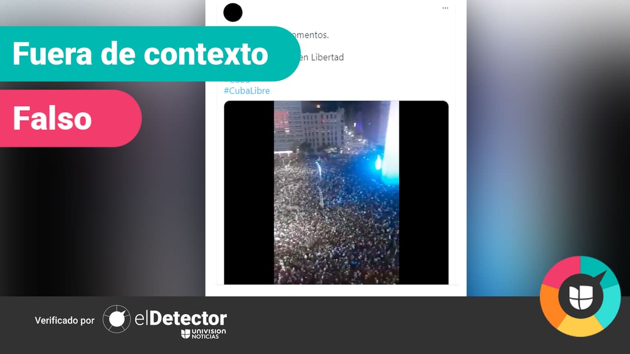 Video de multitud con un monumento de luz azul no pertenece a las protestas en Cuba: mira de dónde es