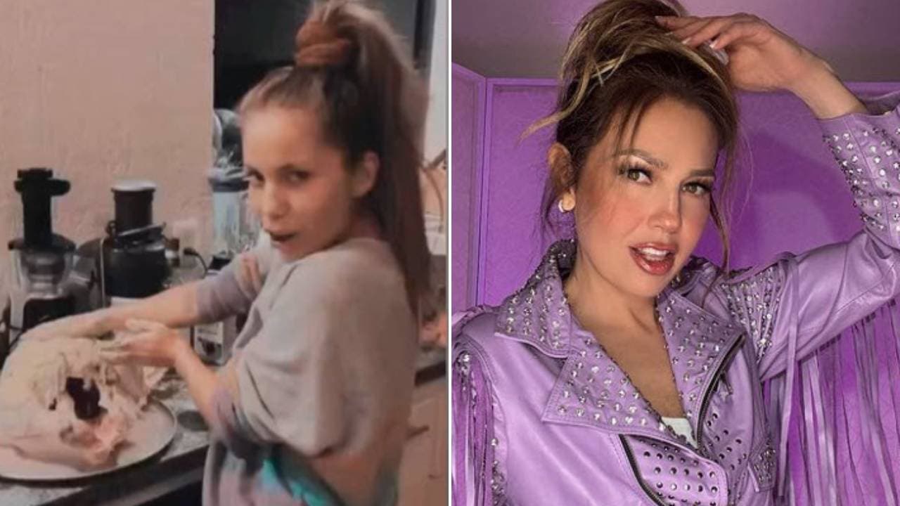 Marina y Thalía se peinan de manera similar.