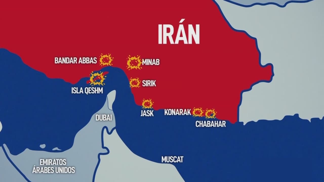 Mapa: Así avanzarían los ataques de EEUU contra diferentes puntos de Irán hoy, 1 septiembre 2026.