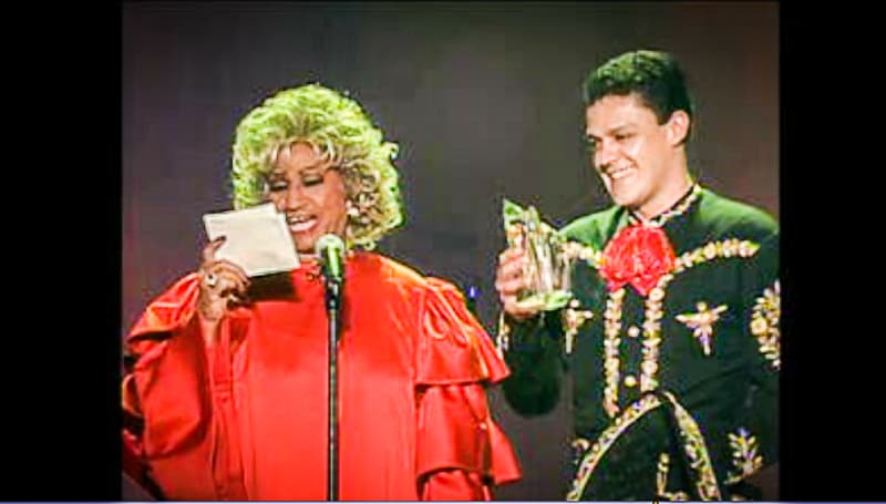 La mismísima Reina de la Salsa, Celia Cruz, entregó el Premio Lo Nuestro a las Estrellas Jóvenes. El galardonado fue Pedro Fernández.