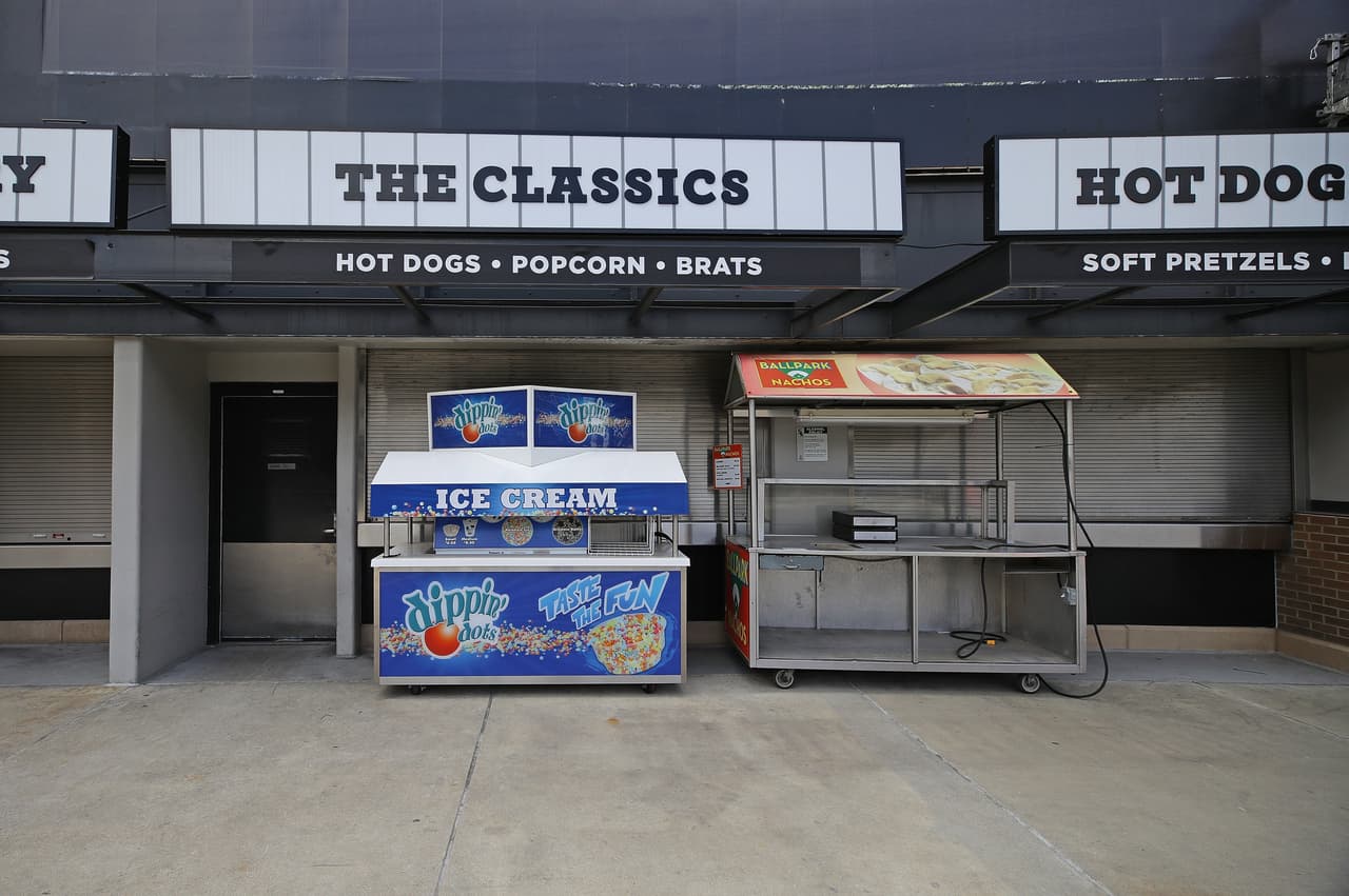 El área de comidas del Guaranteed Rate Feld, casa de los Chicago White Sox.