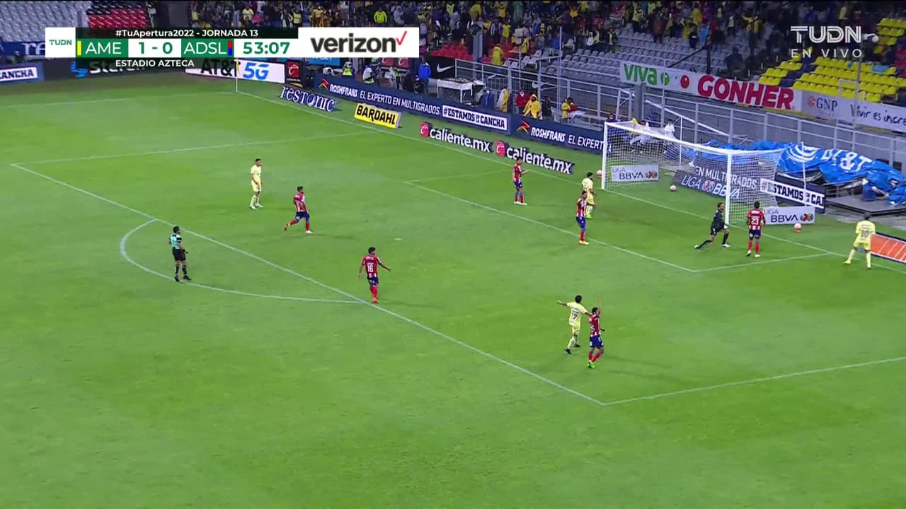 ¡GOL!  anota para América. Diego Valdés