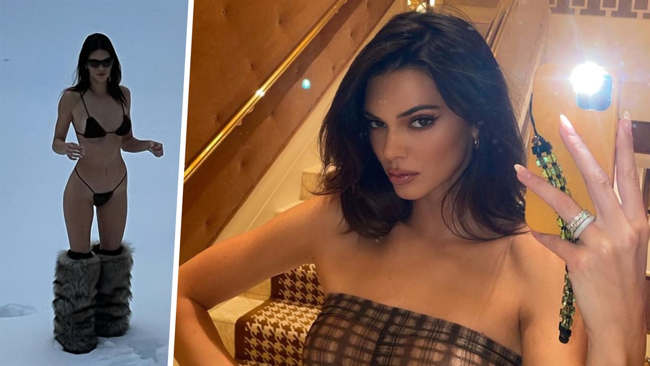 Kendall Jenner posa en traje de baño en la nieve y algunos creen que la fotografía podría revelar algo más