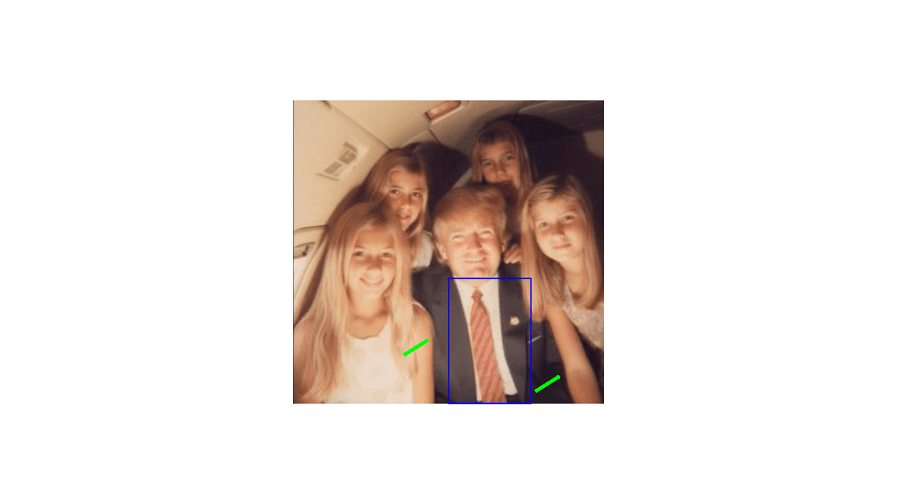 El torso corto y la delimitación entre los brazos dan pistas de que la imagen es generada digitalmente.