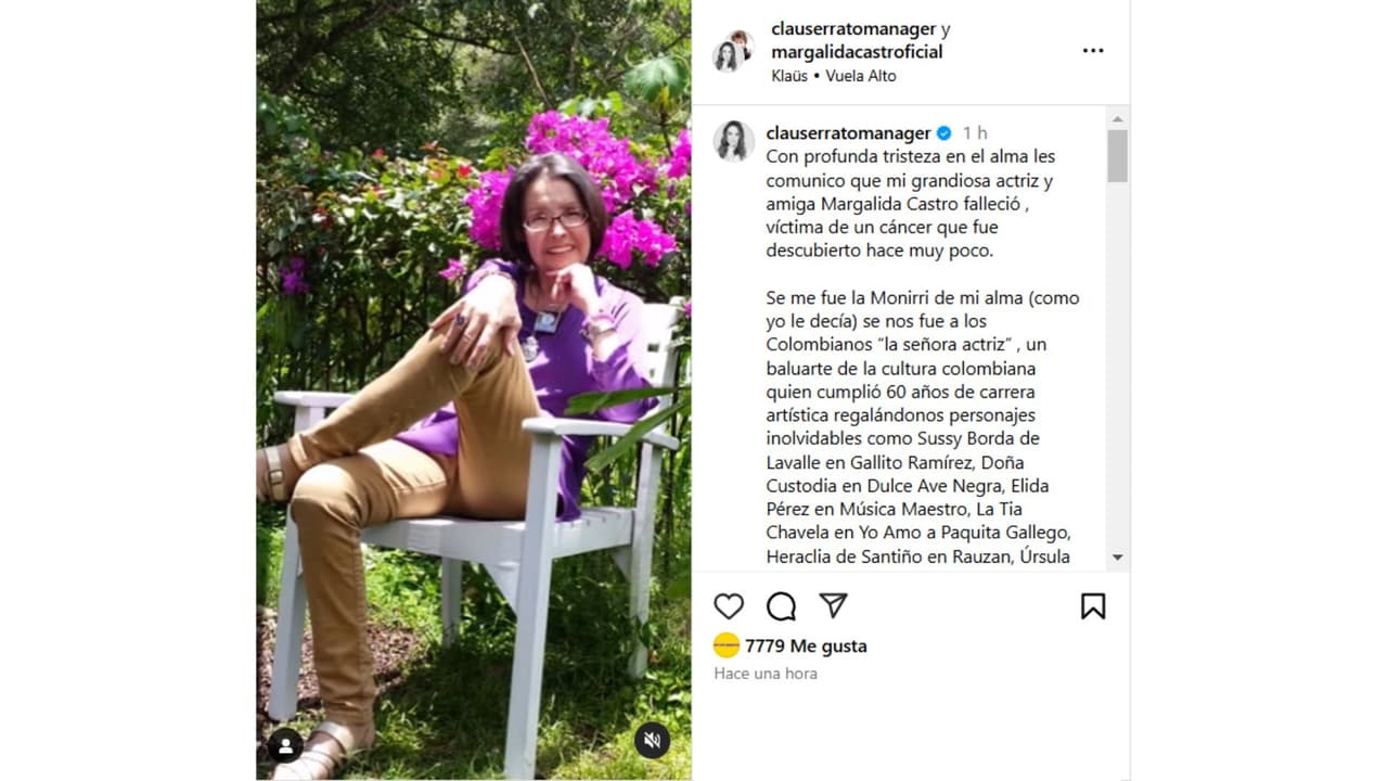 Margalida Castro falleció a los 82 años a causa de cáncer.