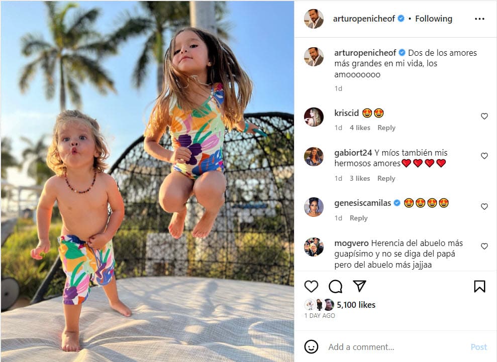 Arturo Peniche presumió a sus nietos.