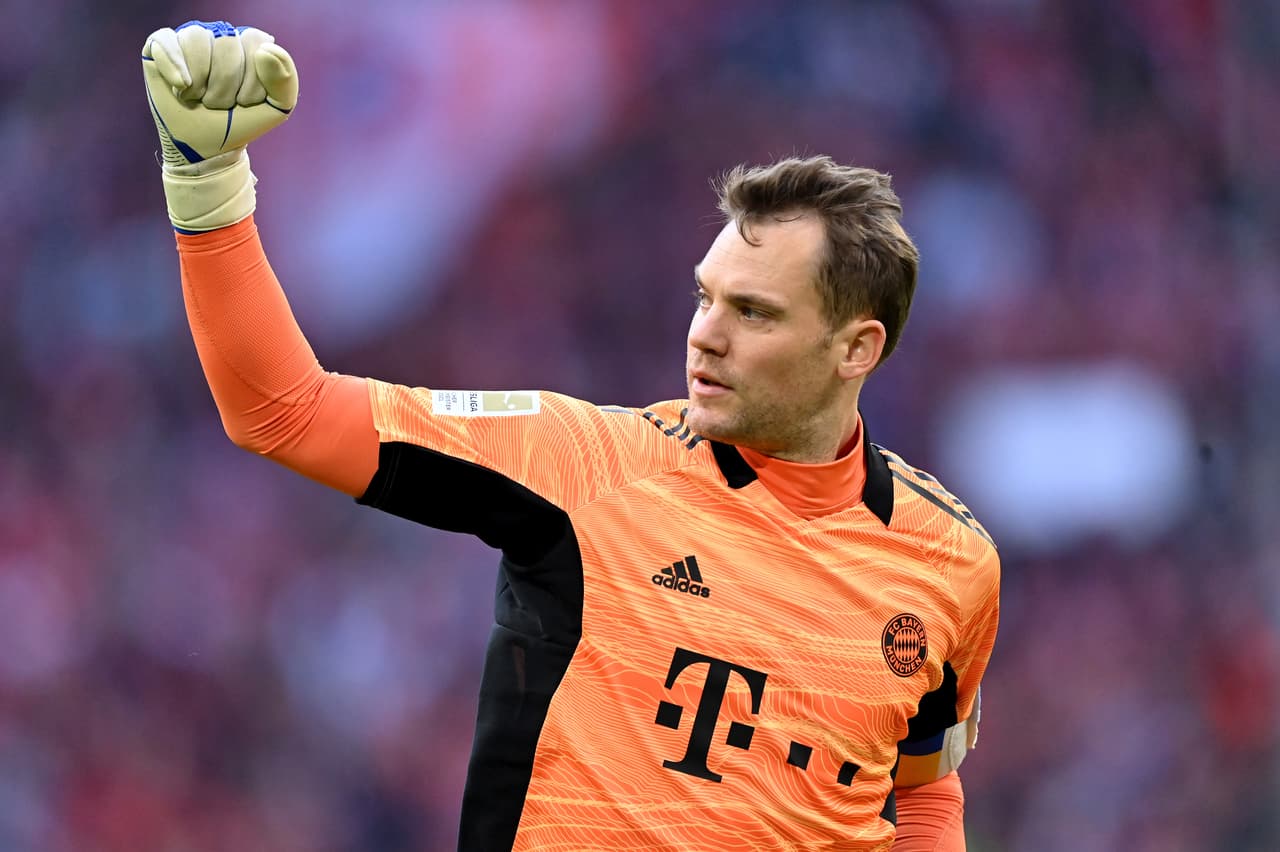 Desde la portería también celebraba Manuel Neuer el tercer tanto que hacía Musiala.
<br>