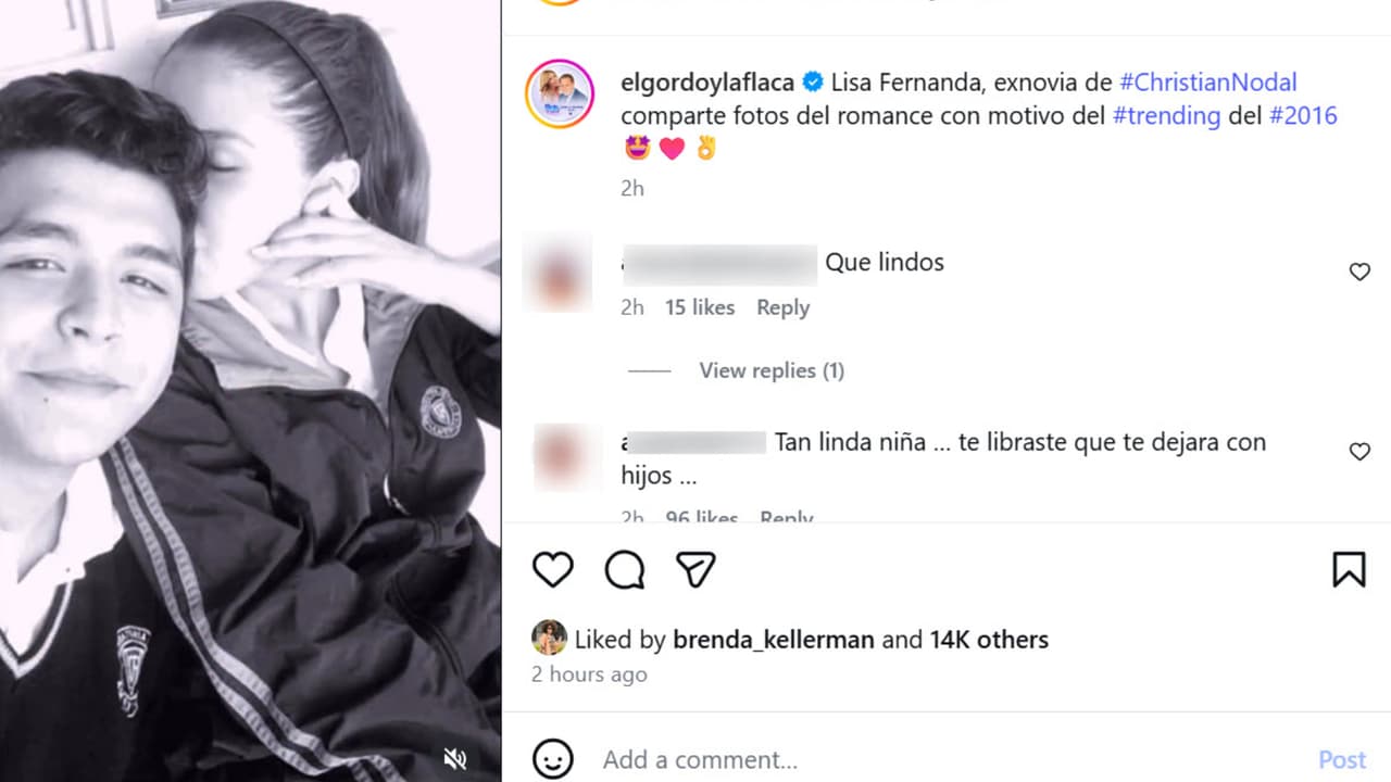 Lisa Fernanda Macías, exnovia de Nodal, publicó este fin de semana una serie de fotos inéditas como esta de cuando eran novios.