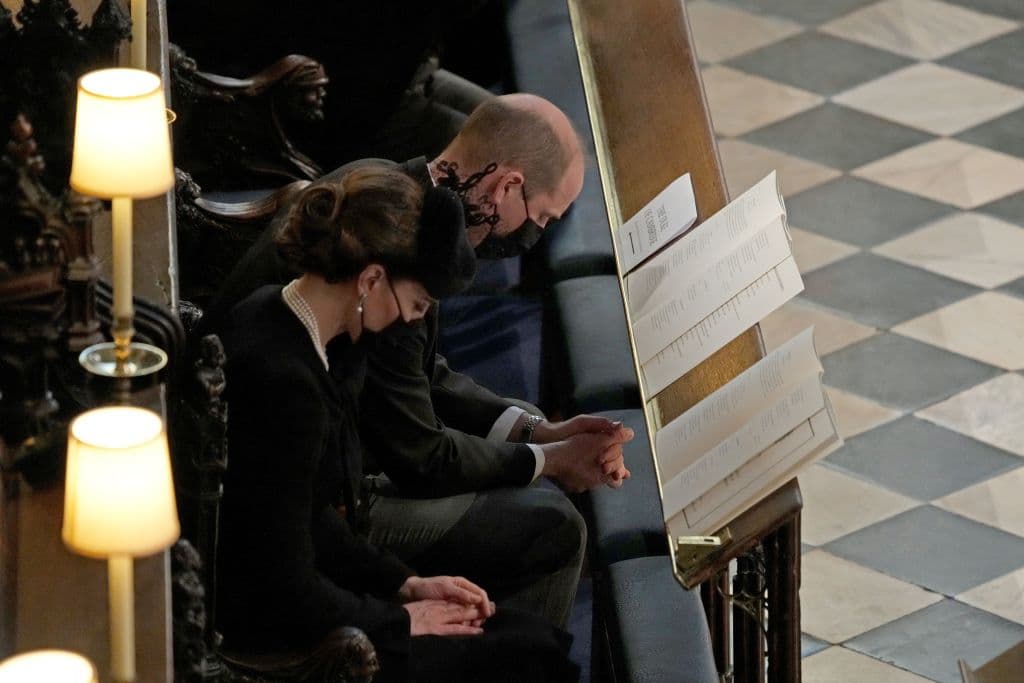 Catherine y William, duques de Cambridge, durante el funeral.