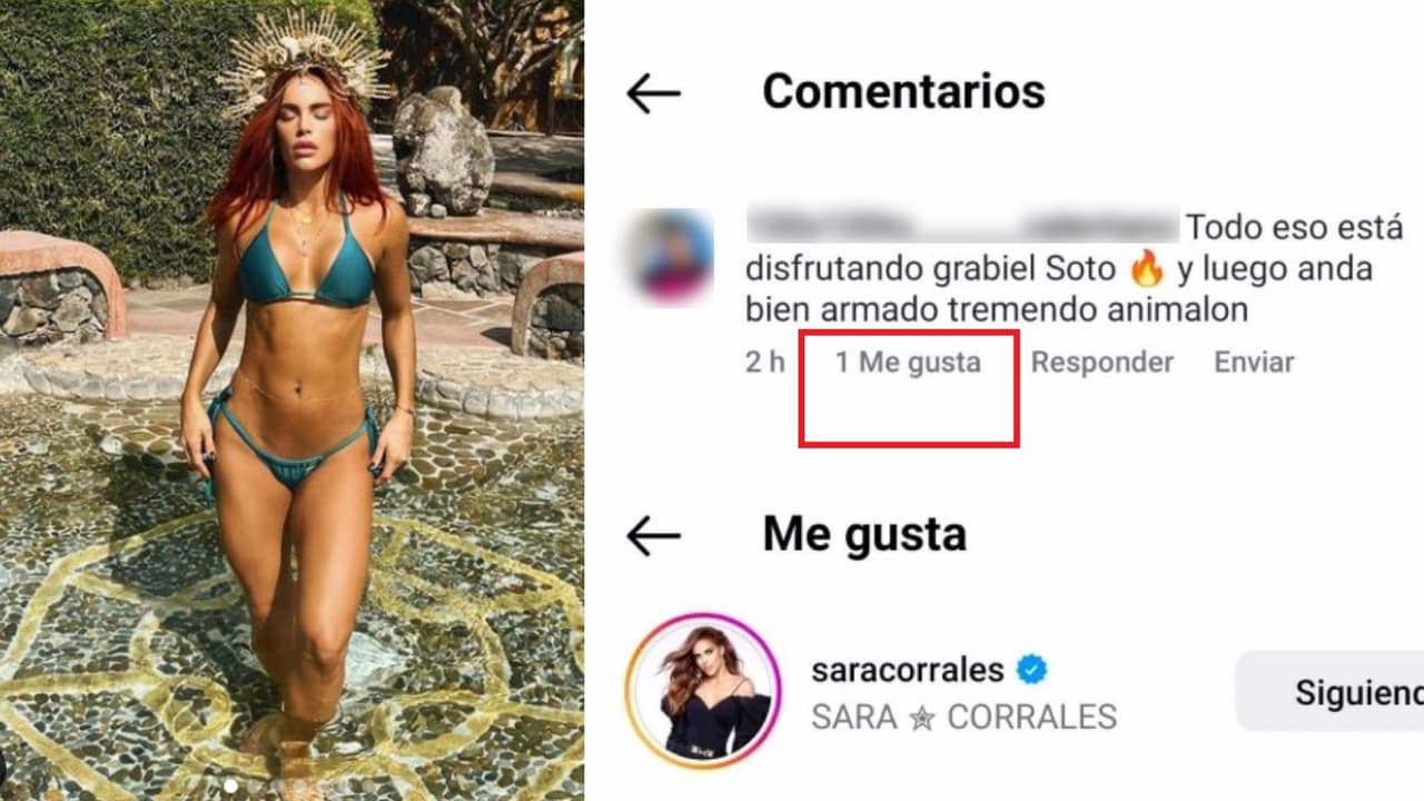 Este es el mensaje que supuestamente había dado 'me gusta' Sara Corrales son relación a la polémica con Gabriel Soto.