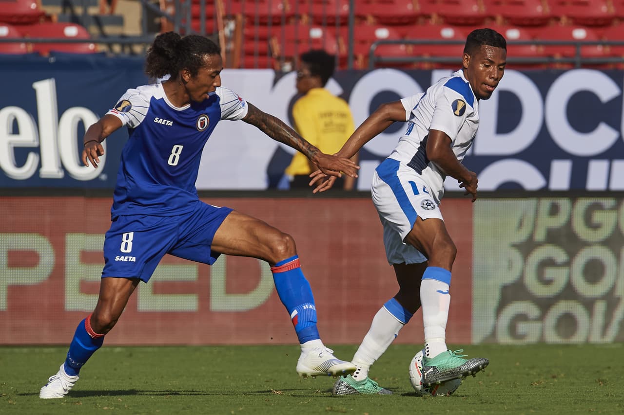 during the game Nicaragua vs Haiti, corresponding to Group B of the 2019 CONCACAF Gold Cup, at Toyota Stadium, Frisco,Texas, on June 20, 2019. 
<br>
<br> durante el partido Nicaragua vs Haití, correspondiente al Grupo B de la Copa Oro de la CONCACAF 2019, en el Toyota Stadium, Frisco, texas, el 20 de Junio de 2019.