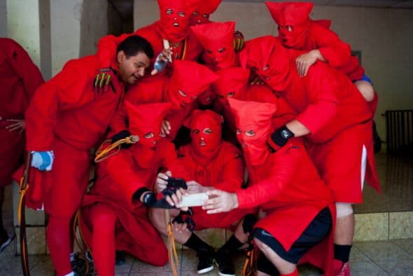 Se trata de los “Talgucines”, son parte de una antigua tradición de Semana Santa en Texistepeque, El Salvador.