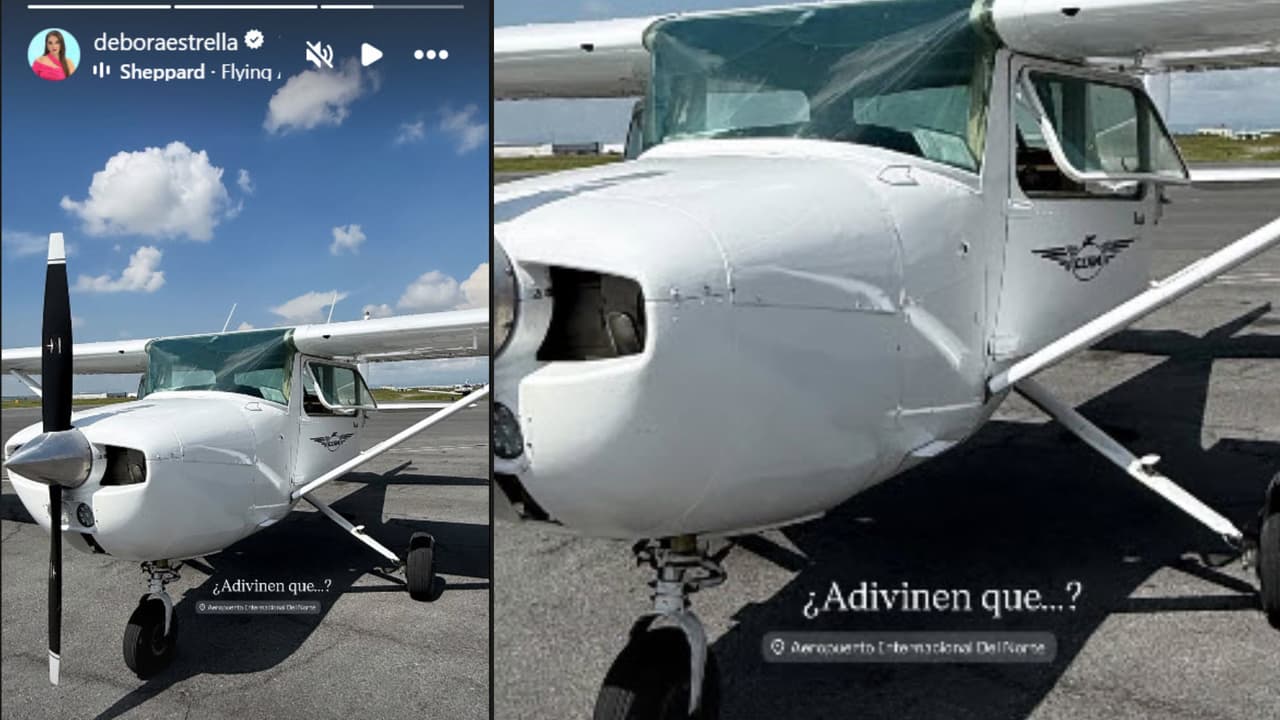 Esta es la foto de la aeronave que Débora Estrella publicó en Instagram antes de morir. Se presume que se trata de la avioneta en la que viabaja y que cayó en García, Nuevo León, perdiendo la vida.