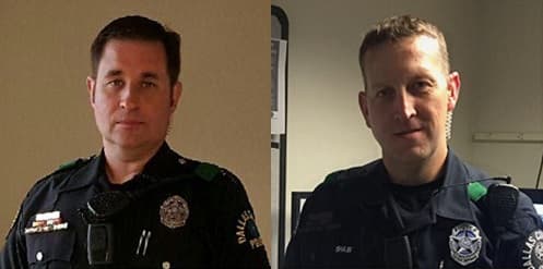 El agente John Abbott y el cabo Bryan Shaw (dcha) resultaron heridos.