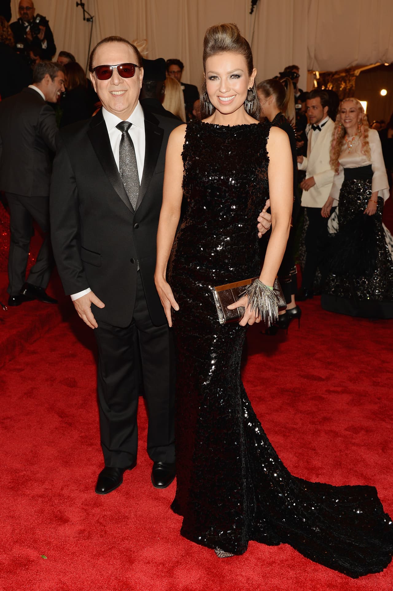 Quizás la moda femenina no sea su fuerte, pero aún así, Tommy estuvo en first row y sintiéndose orgulloso durante la presentación de la última colección para Macy's de Thalía.