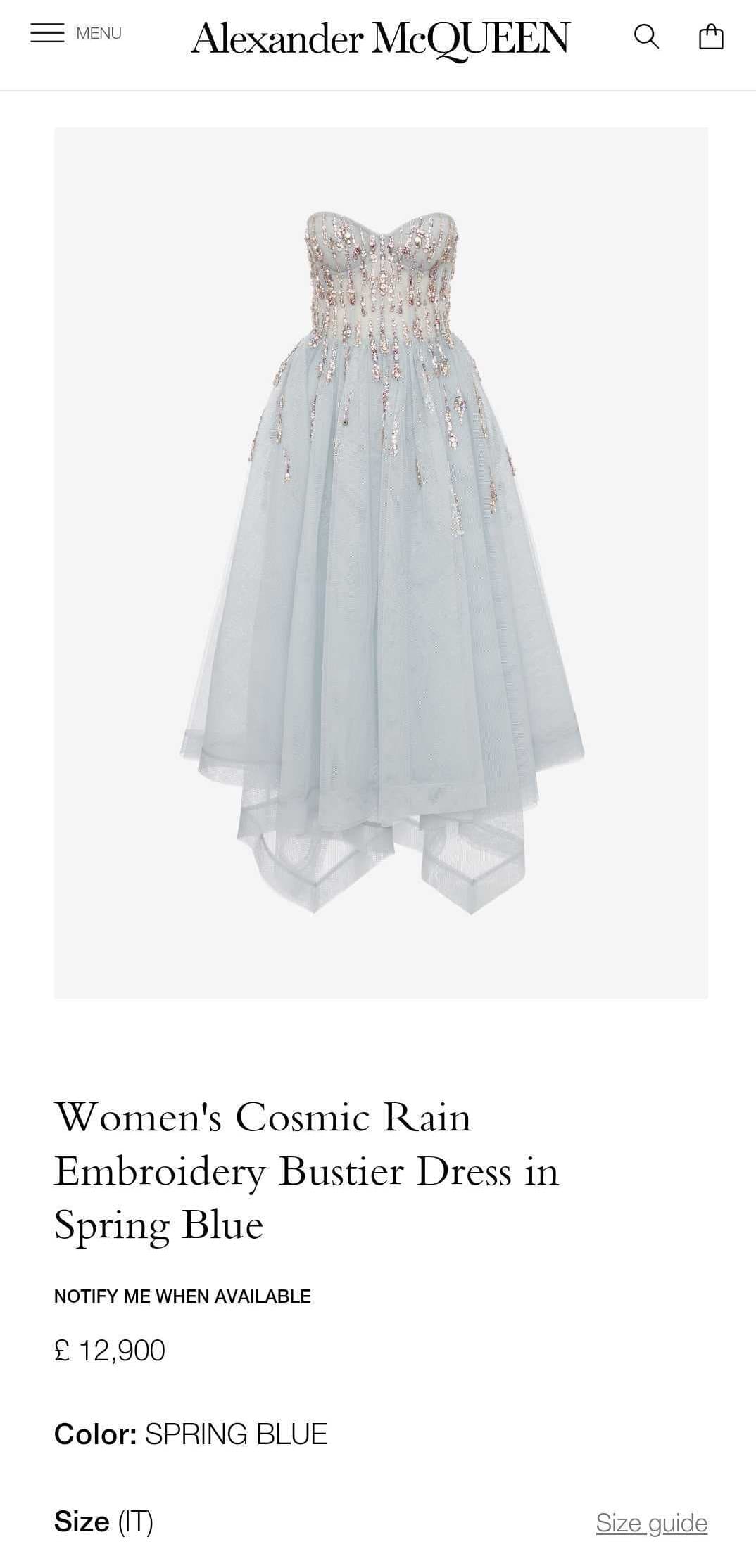 Vestido Alexander McQueen