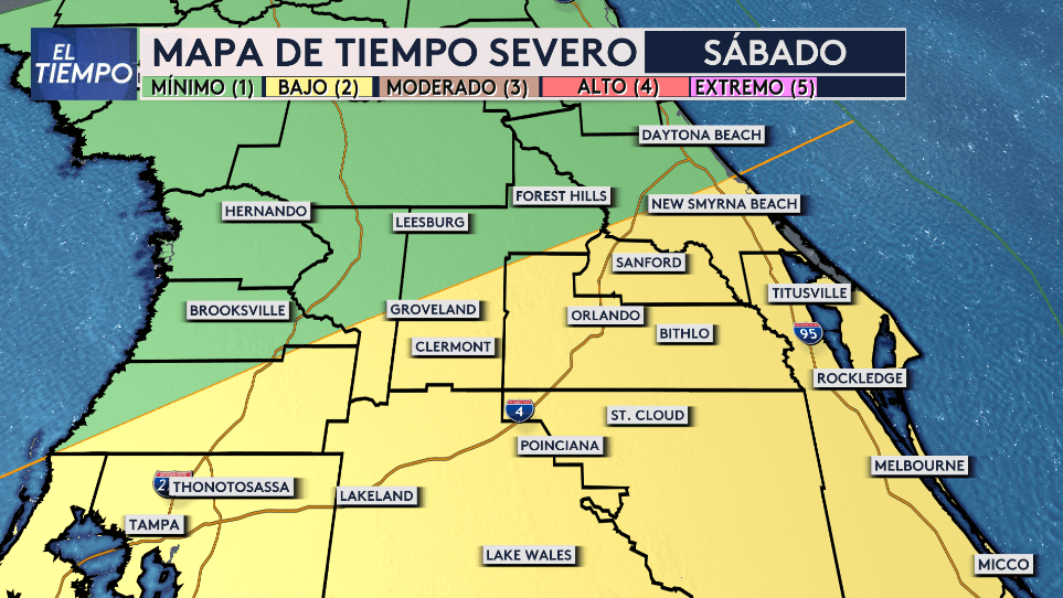 Zonas bajo tiempo severo