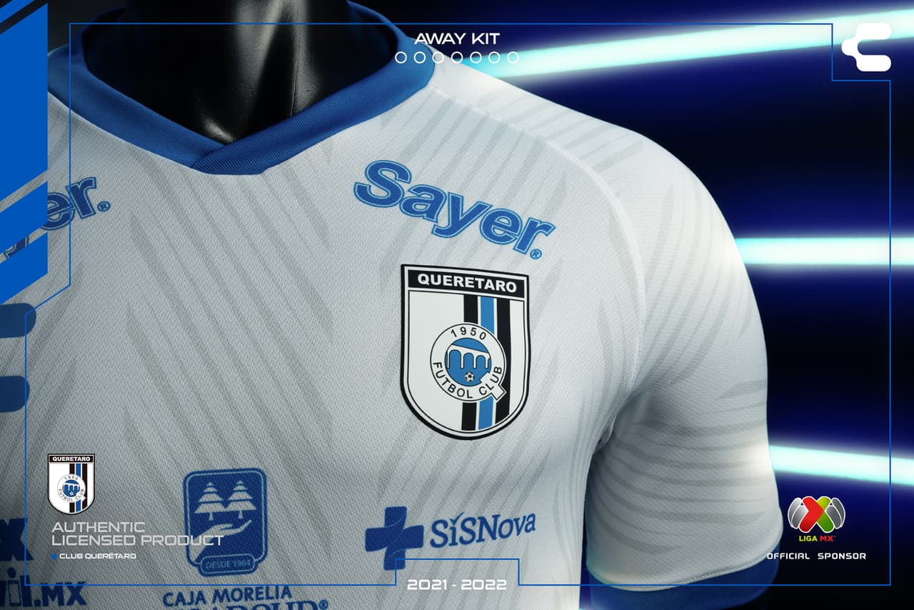 Gallos presentó su tradicional jersey con franjas negras y azules para su equipamiento como locales y un elegante blanco para el jersey de visita.