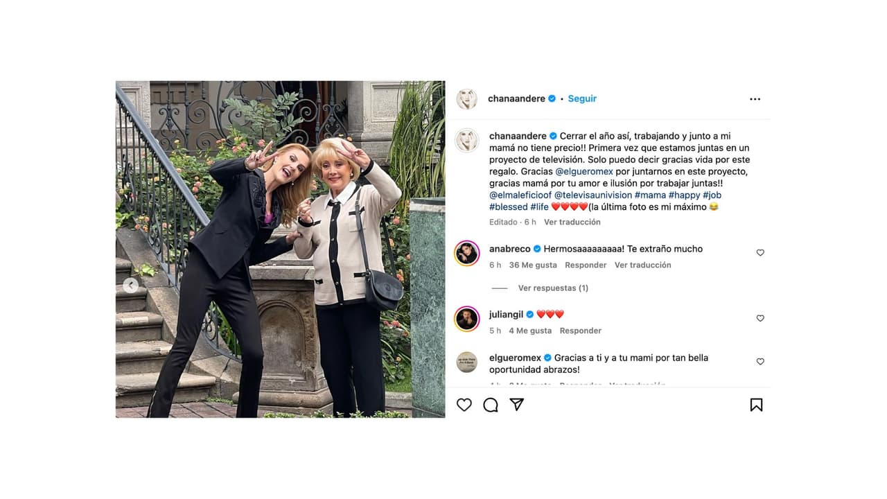 Chantal Andere presume foto con su mamá Jacqueline Andere.