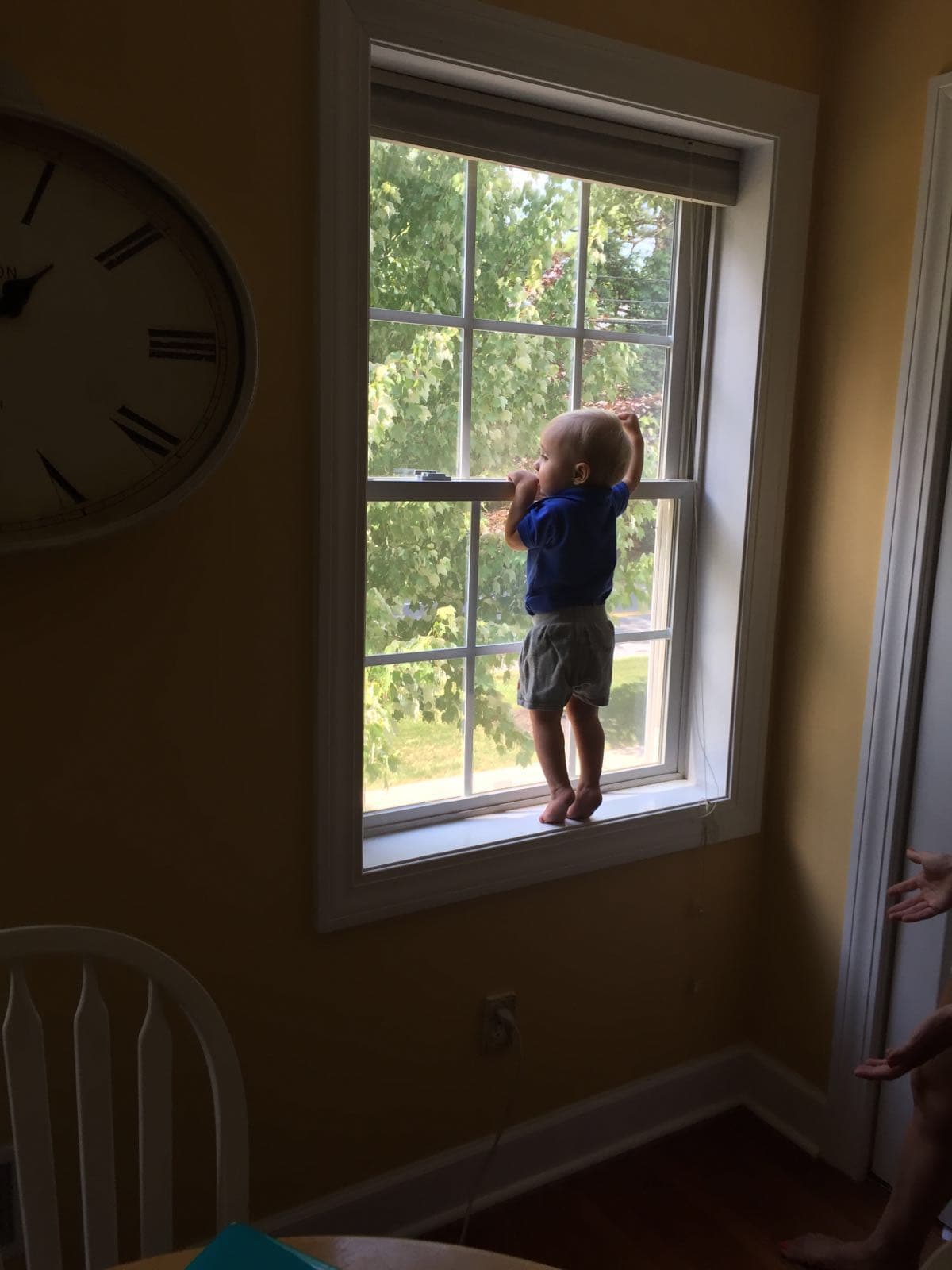 Baby William resultó ser muy aventurero y le encanta trepar a la ventana.