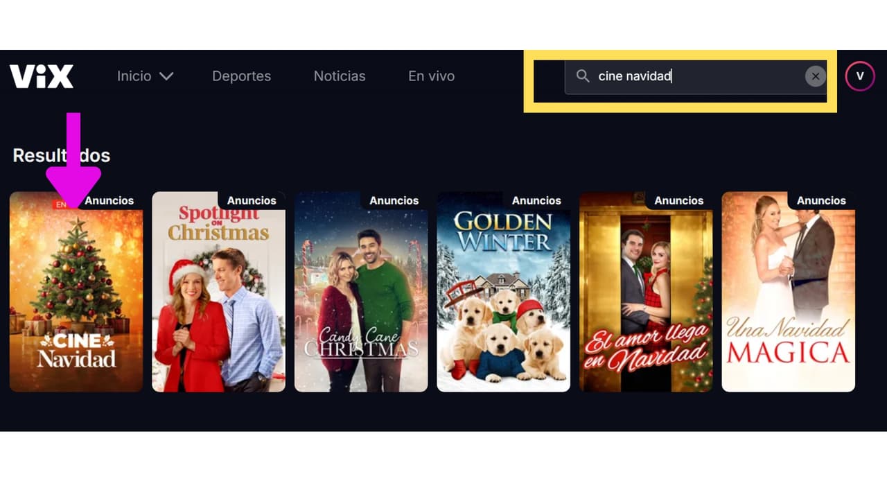 Cine Navidad, canal de ViX