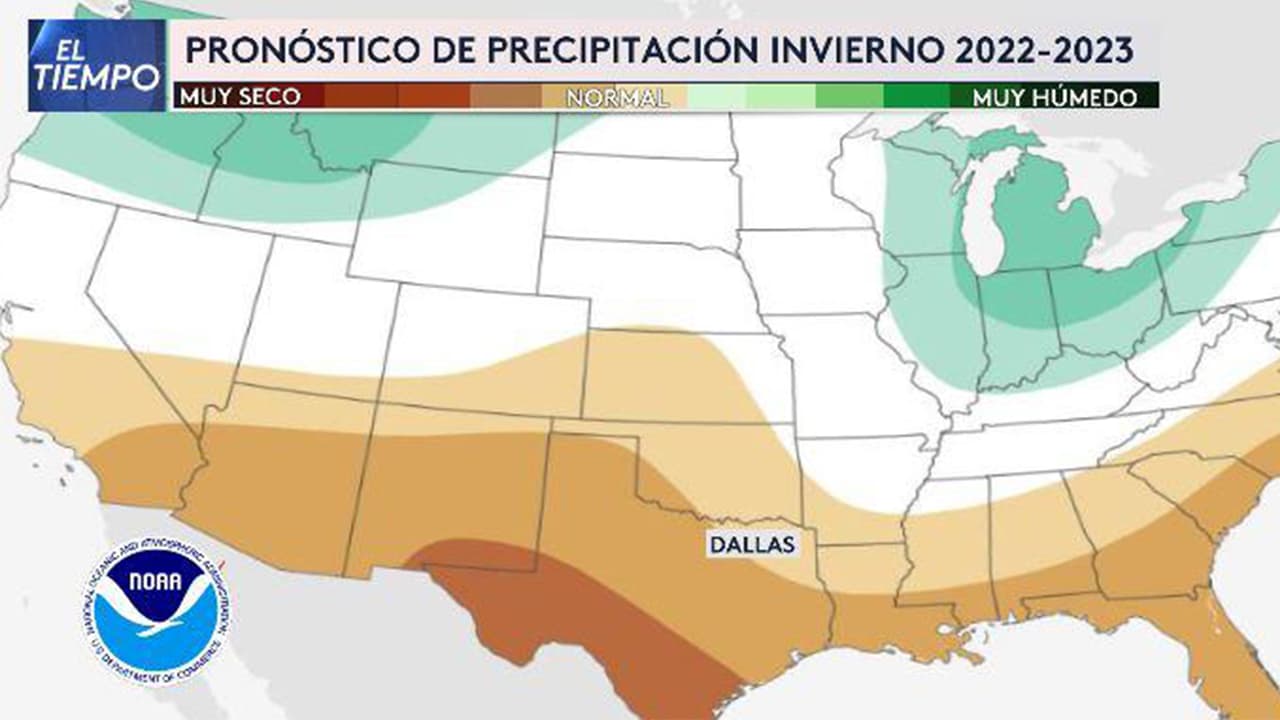 Es el pronóstico de lluvias para la próxima temporada de invierno en EEUU.