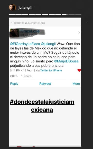 Compartió este mensaje, de alguien que se identifica como 'Craze Love' y que alega que Marjorie de Sousa le está haciendo daño al menor.