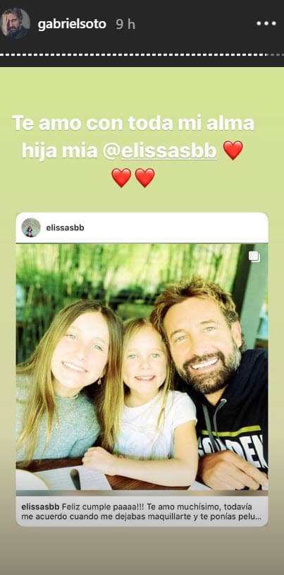 La niña de 11 años le escribió un emotivo mensaje a su padre en Instagram: "¡Feliz cumple pa! Te amo muchísimo, todavía me acuerdo cuando me dejabas maquillarte y te ponías pelucas conmigo". 
<br>