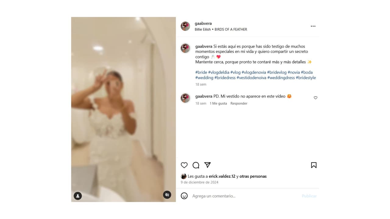 En diciembre dio a conocer en sus redes que ya había comprado su vestido de novia.