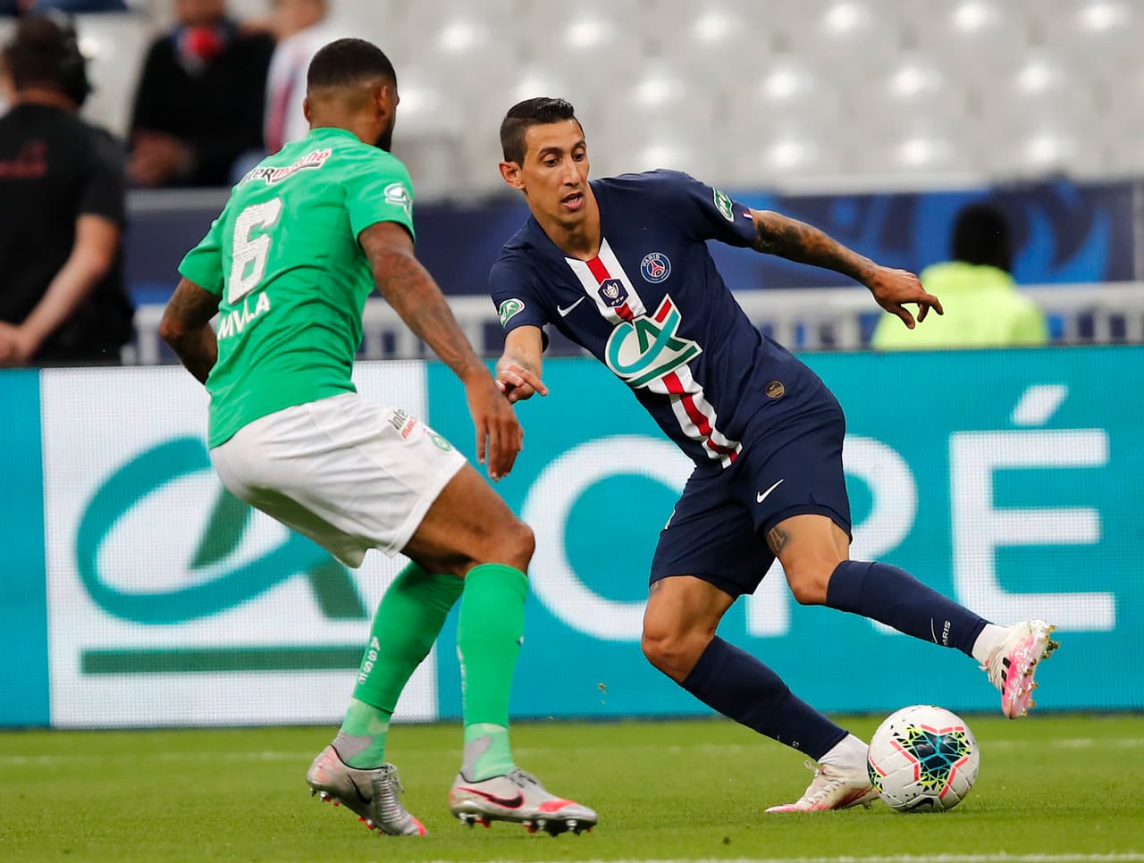 Ángel Di María también tuvo oportunidades de gol durante el encuentro.