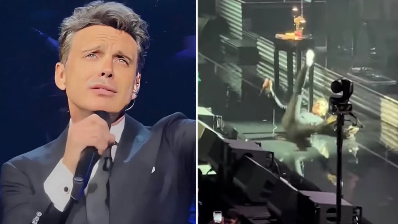 Luis Miguel sufre caída en pleno show tras tomar medidas contra Aracely Arámbula por sus hijos