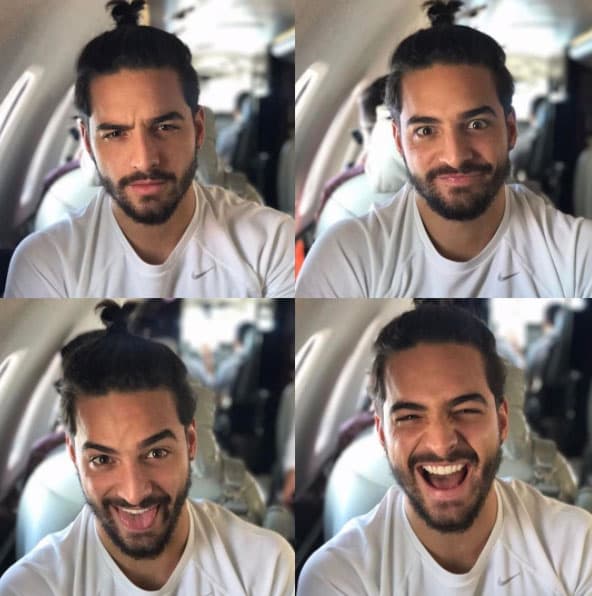 Y hasta bromea en pleno vuelo, jugando al meme de: "y tú, ¿con qué cara amaneciste"?