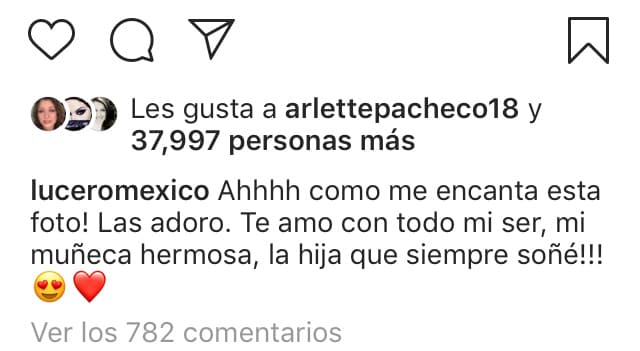 La cantante está muy orgullosa de su hija menor y así lo demostró en su publicación.